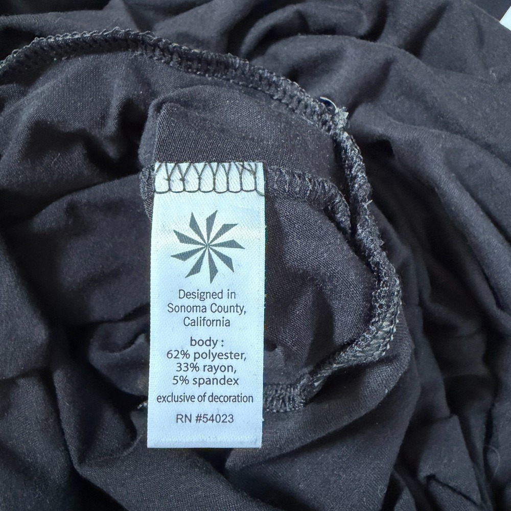 Athleta Topanga V Neck Dress Sz XXS Black Ruched Athleisure Travel Stretch - Picture 7 of 8